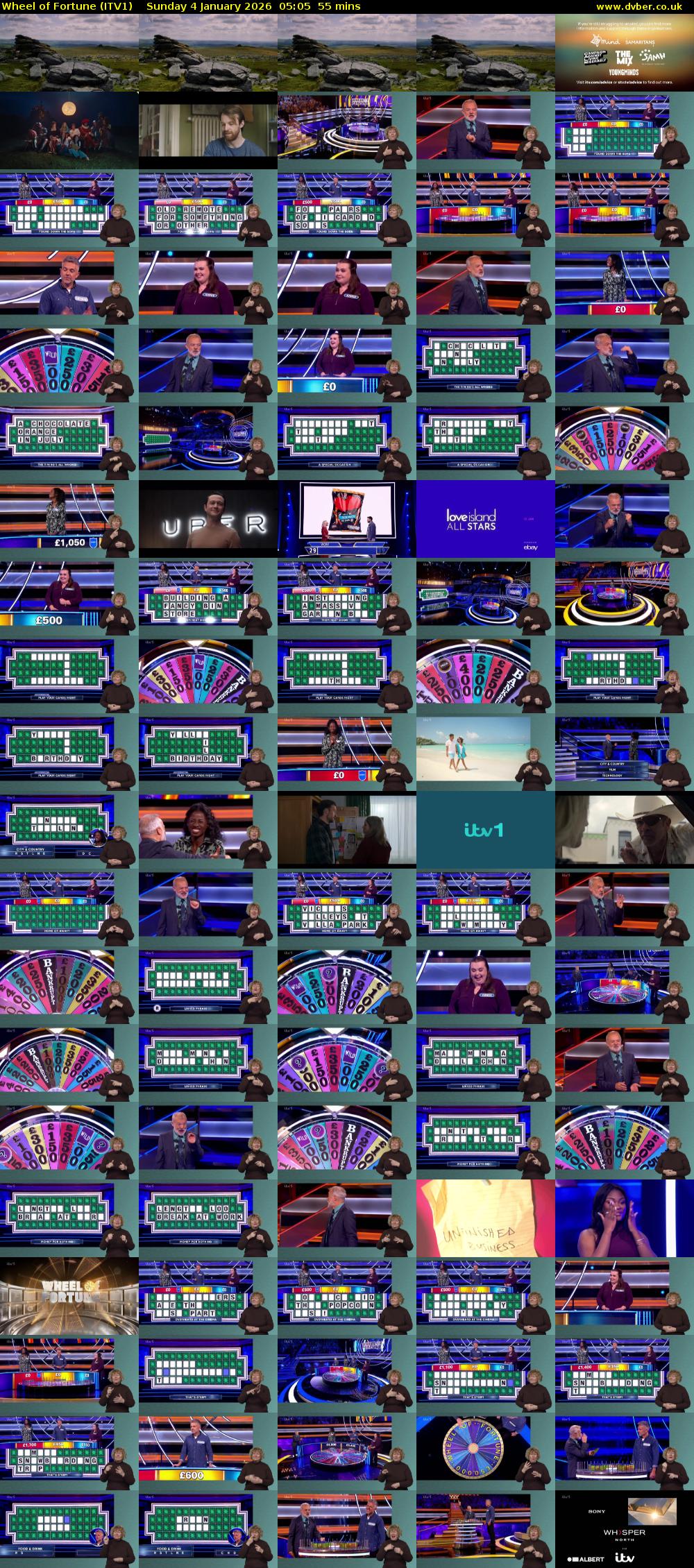 Wheel of Fortune (ITV1) Sunday 4 January 2026 05:05 - 06:00