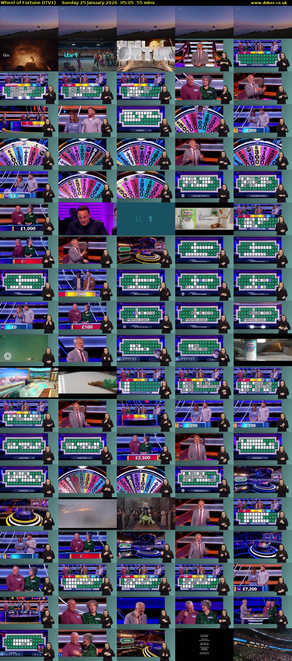 Wheel of Fortune (ITV1) Sunday 25 January 2026 05:05 - 06:00