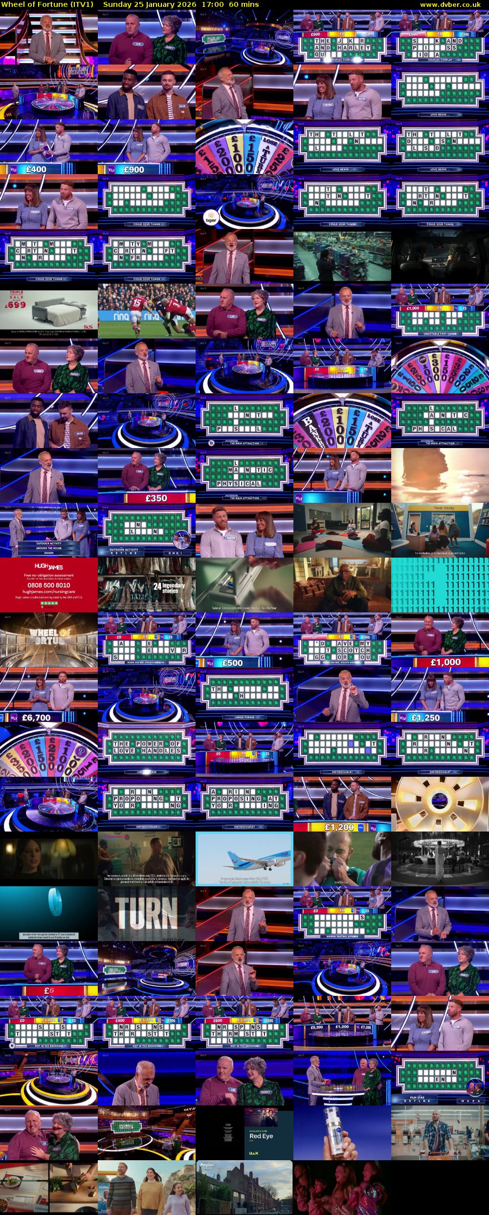 Wheel of Fortune (ITV1) Sunday 25 January 2026 17:00 - 18:00