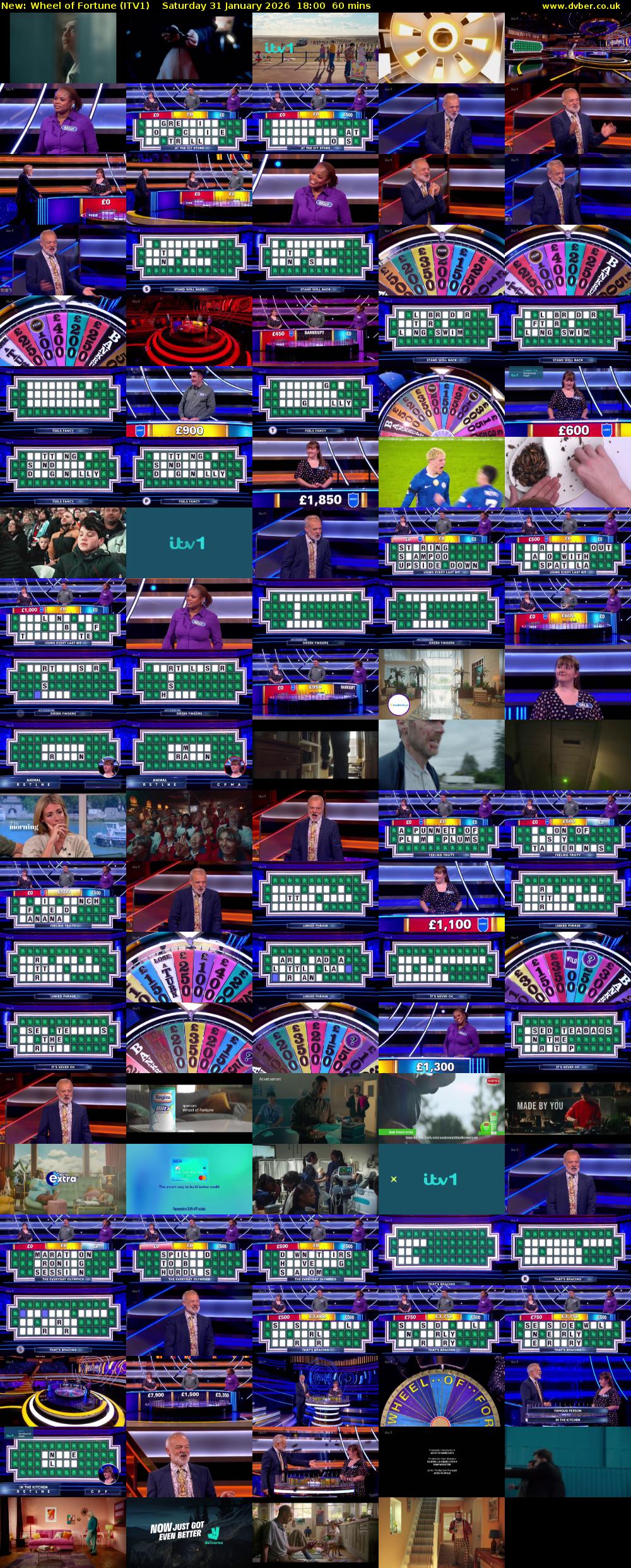 Wheel of Fortune (ITV1) Saturday 31 January 2026 18:00 - 19:00