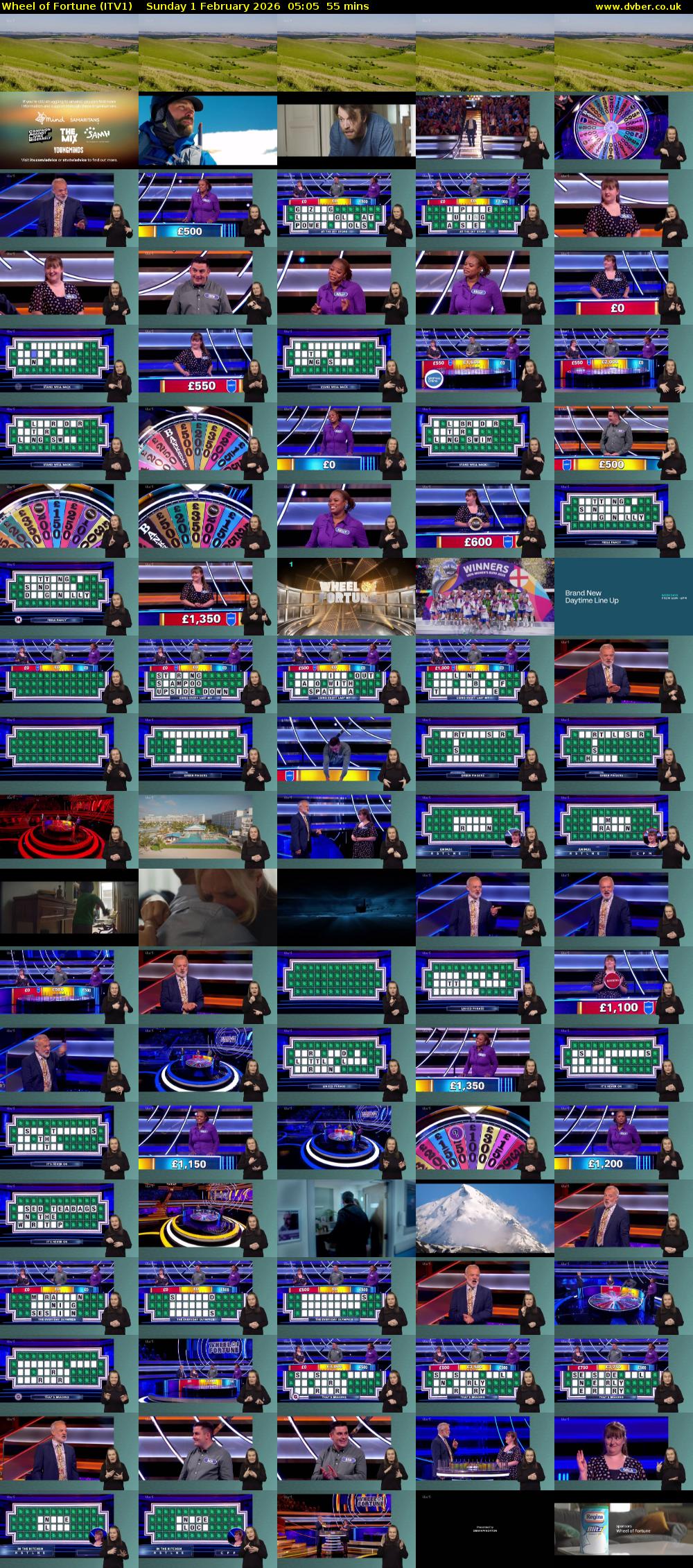 Wheel of Fortune (ITV1) Sunday 1 February 2026 05:05 - 06:00