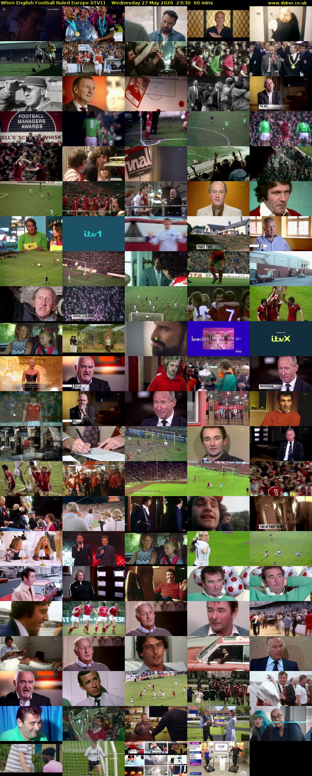 When English Football Ruled Europe (ITV1) Wednesday 27 May 2026 23:30 - 00:30