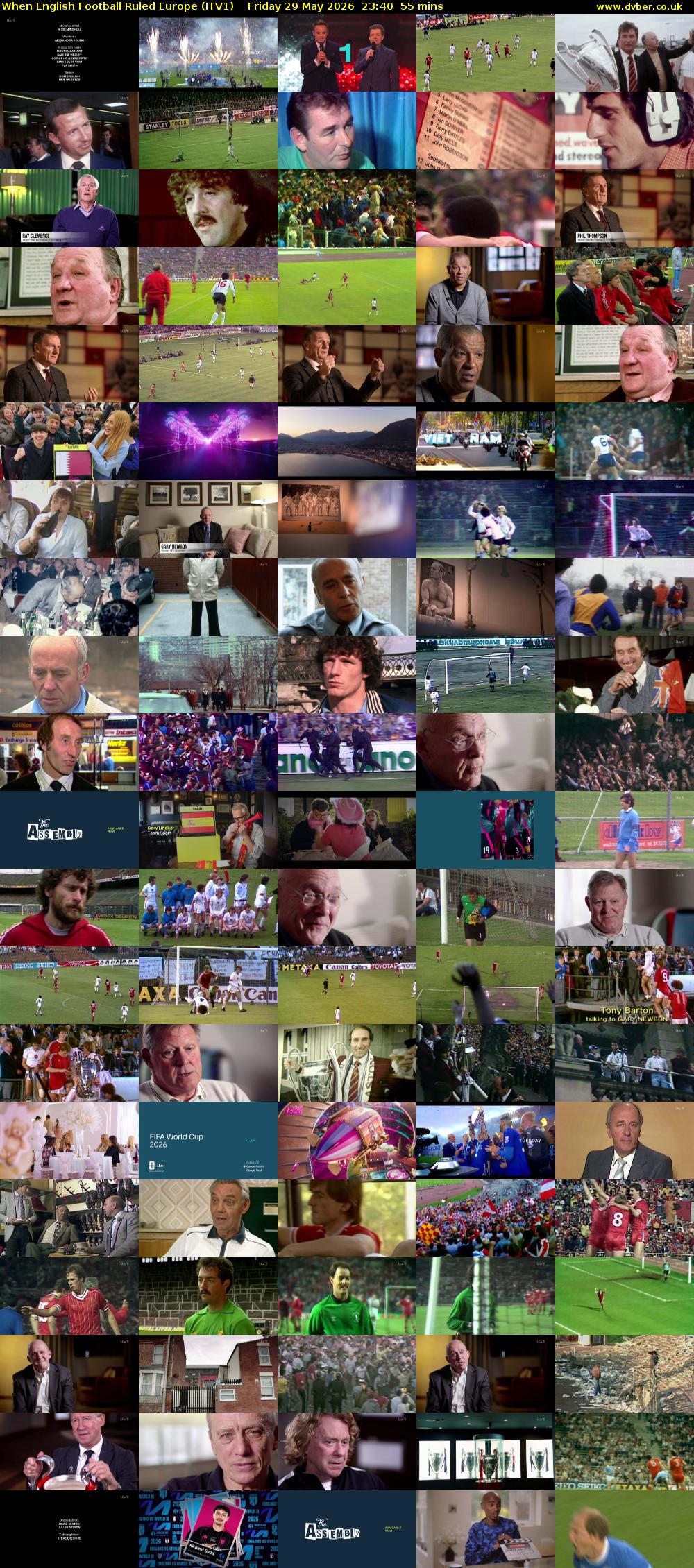 When English Football Ruled Europe (ITV1) Friday 29 May 2026 23:40 - 00:35