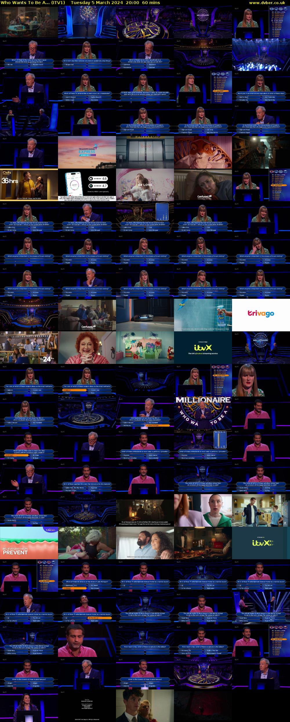 Who Wants To Be A... (ITV1) Tuesday 5 March 2024 20:00 - 21:00