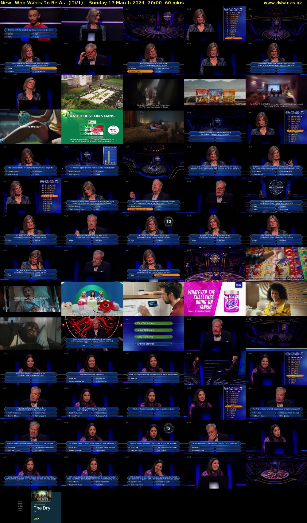 Who Wants To Be A... (ITV1) Sunday 17 March 2024 20:00 - 21:00