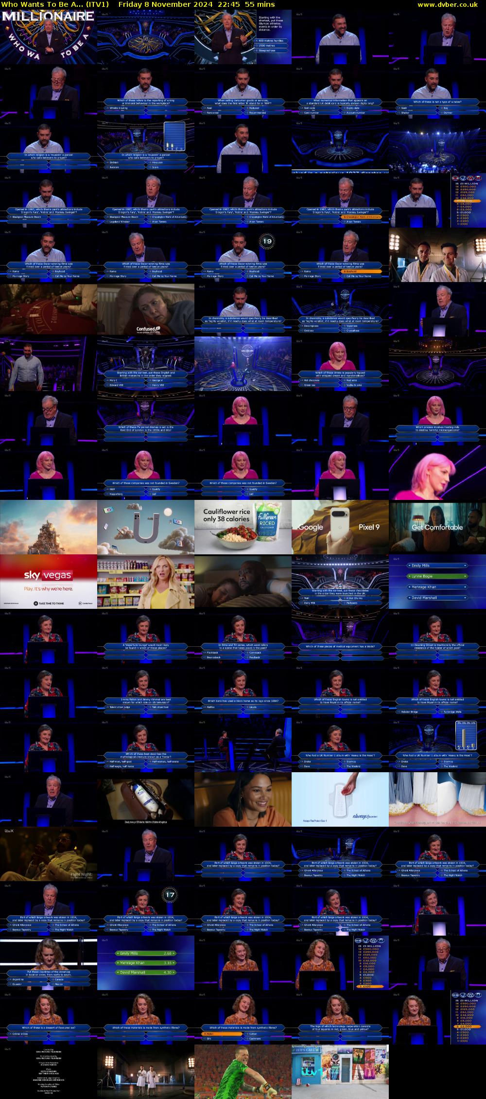 Who Wants To Be A... (ITV1) Friday 8 November 2024 22:45 - 23:40