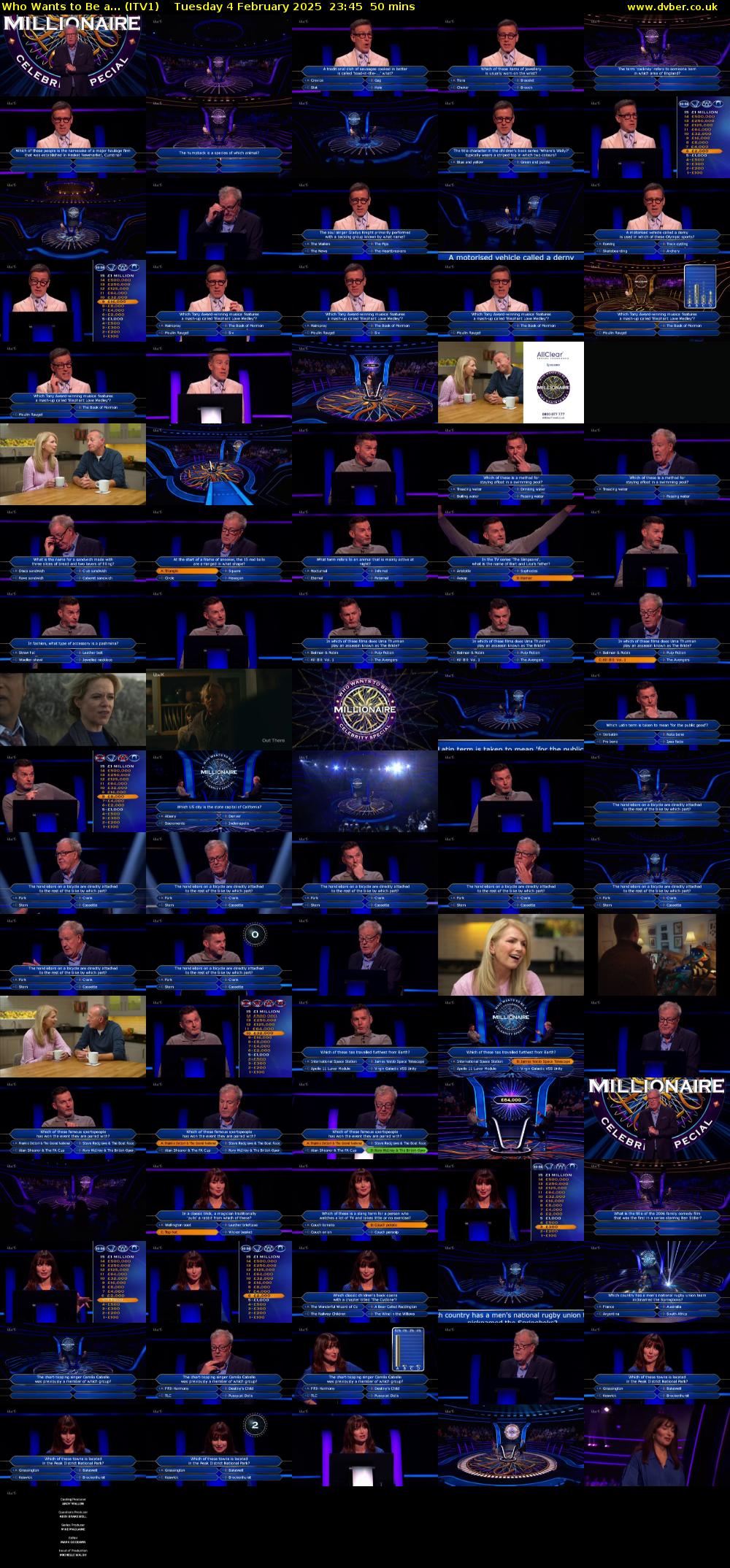 Who Wants To Be A... (ITV1) Tuesday 4 February 2025 23:45 - 00:35