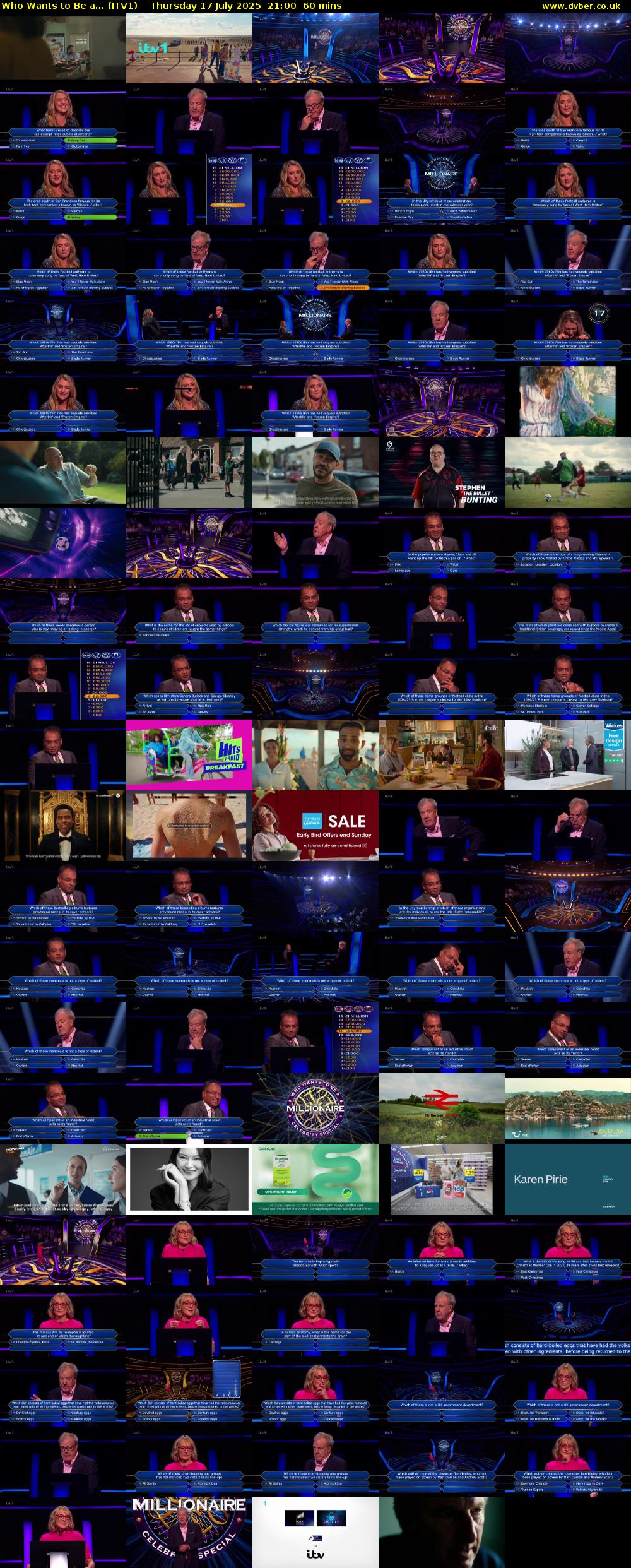 Who Wants To Be A... (ITV1) Thursday 17 July 2025 21:00 - 22:00