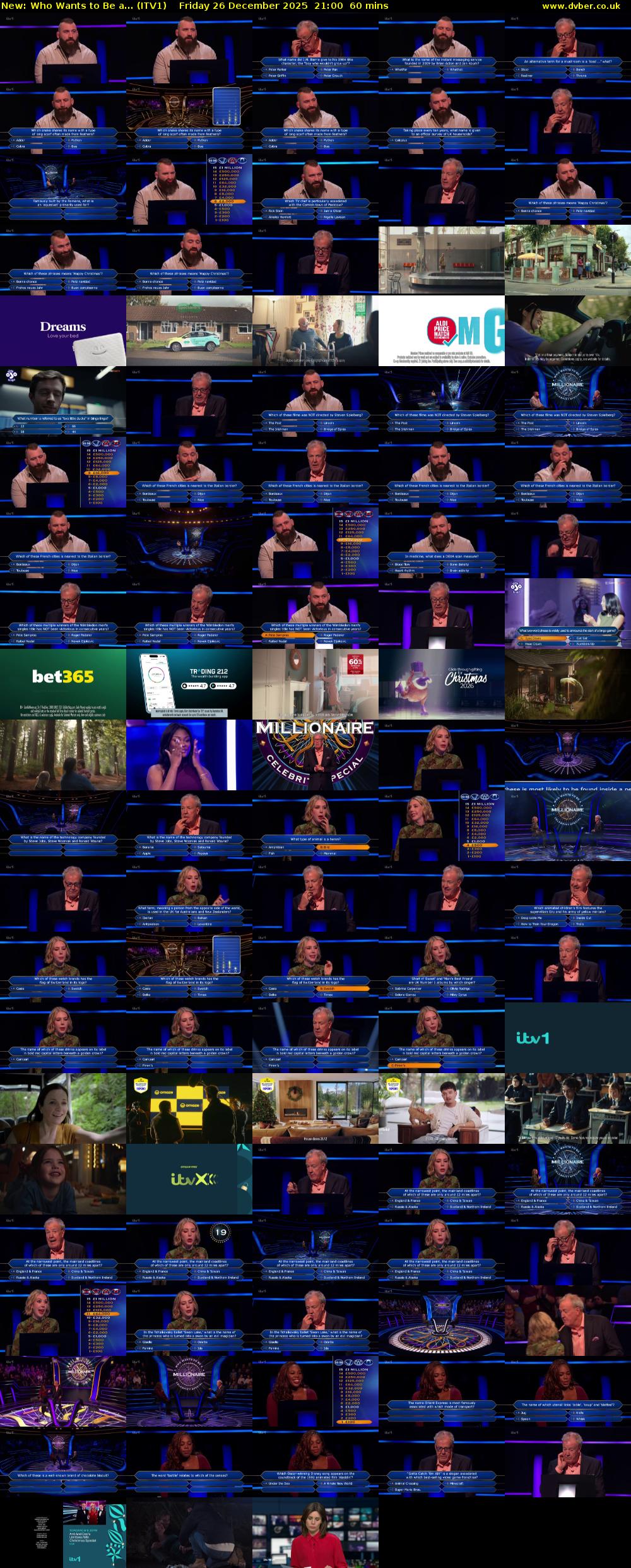 Who Wants To Be A... (ITV1) Friday 26 December 2025 21:00 - 22:00