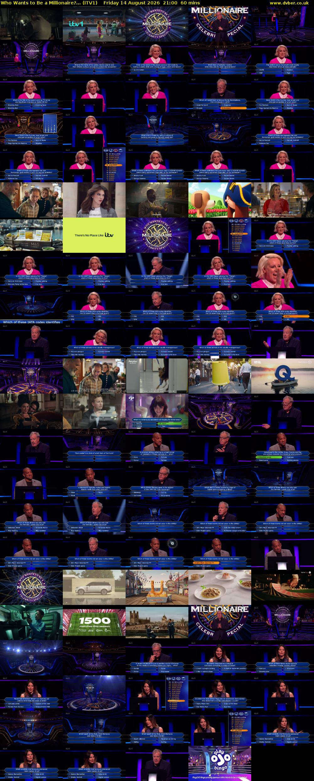 Who Wants To Be A Millionaire?... (ITV1) Friday 14 August 2026 21:00 - 22:00