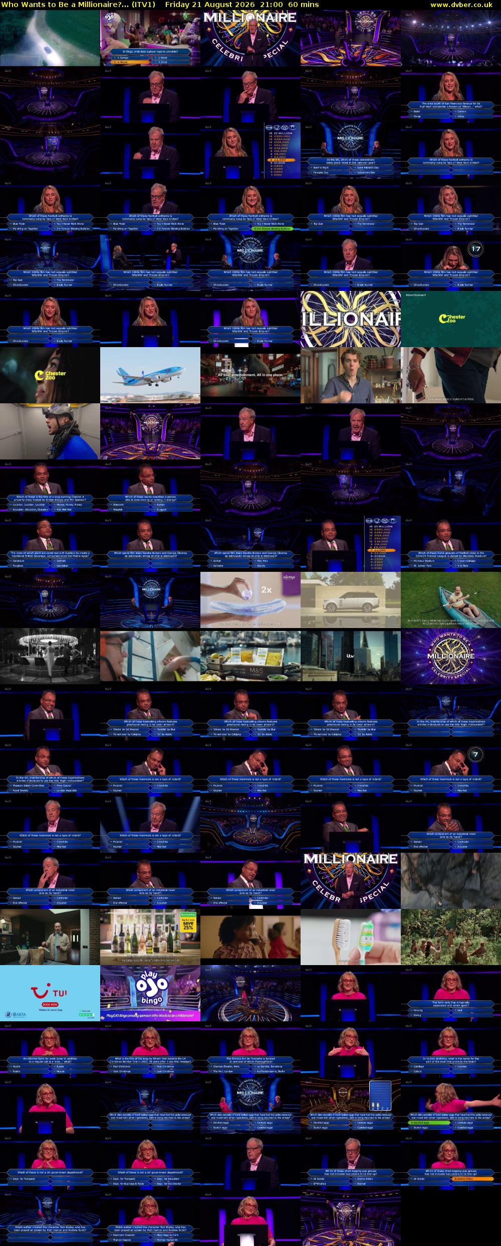 Who Wants To Be A Millionaire?... (ITV1) Friday 21 August 2026 21:00 - 22:00