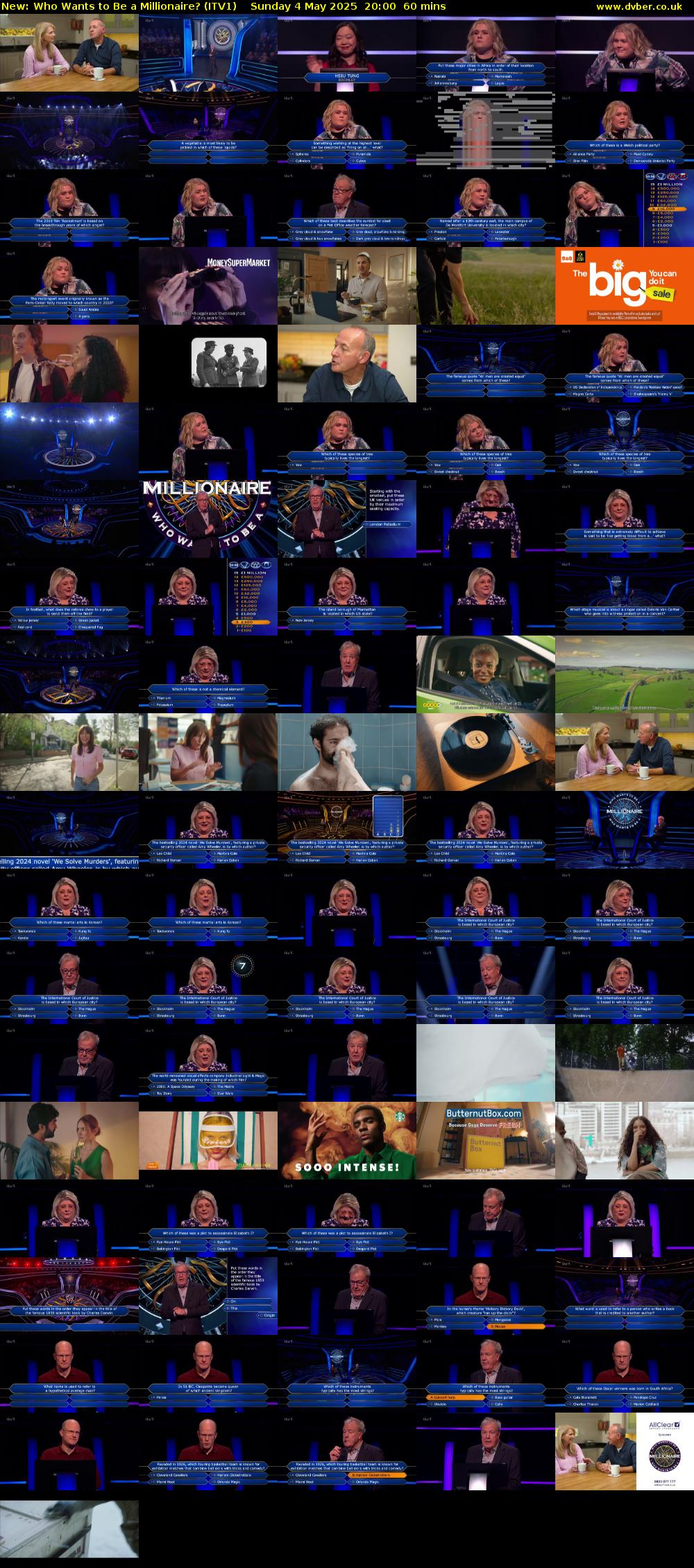 Who Wants to Be a Millionaire? (ITV1) Sunday 4 May 2025 20:00 - 21:00