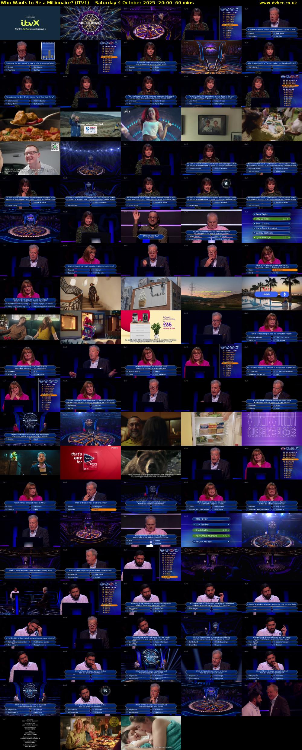 Who Wants to Be a Millionaire? (ITV1) Saturday 4 October 2025 20:00 - 21:00