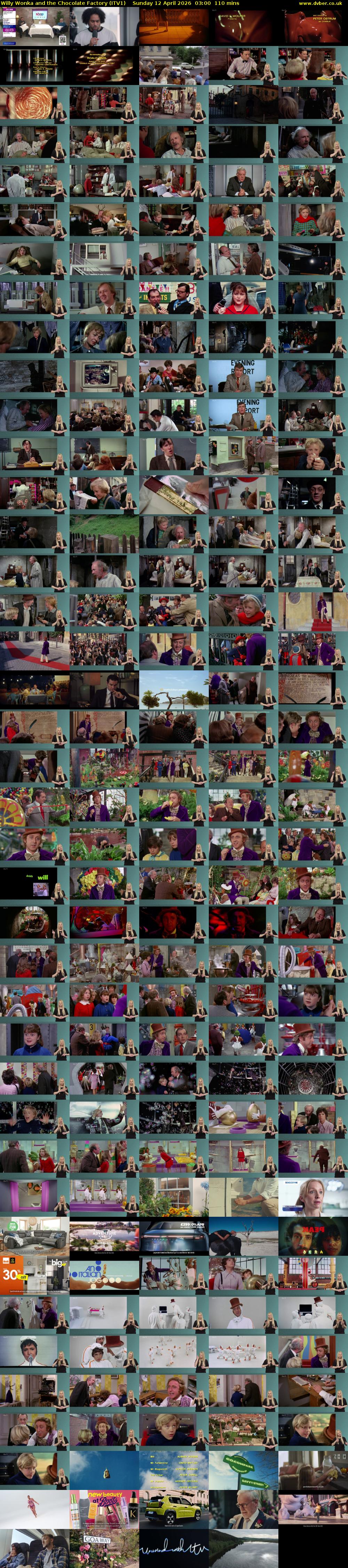 Willy Wonka and the Chocolate Factory (ITV1) Sunday 12 April 2026 03:00 - 04:50