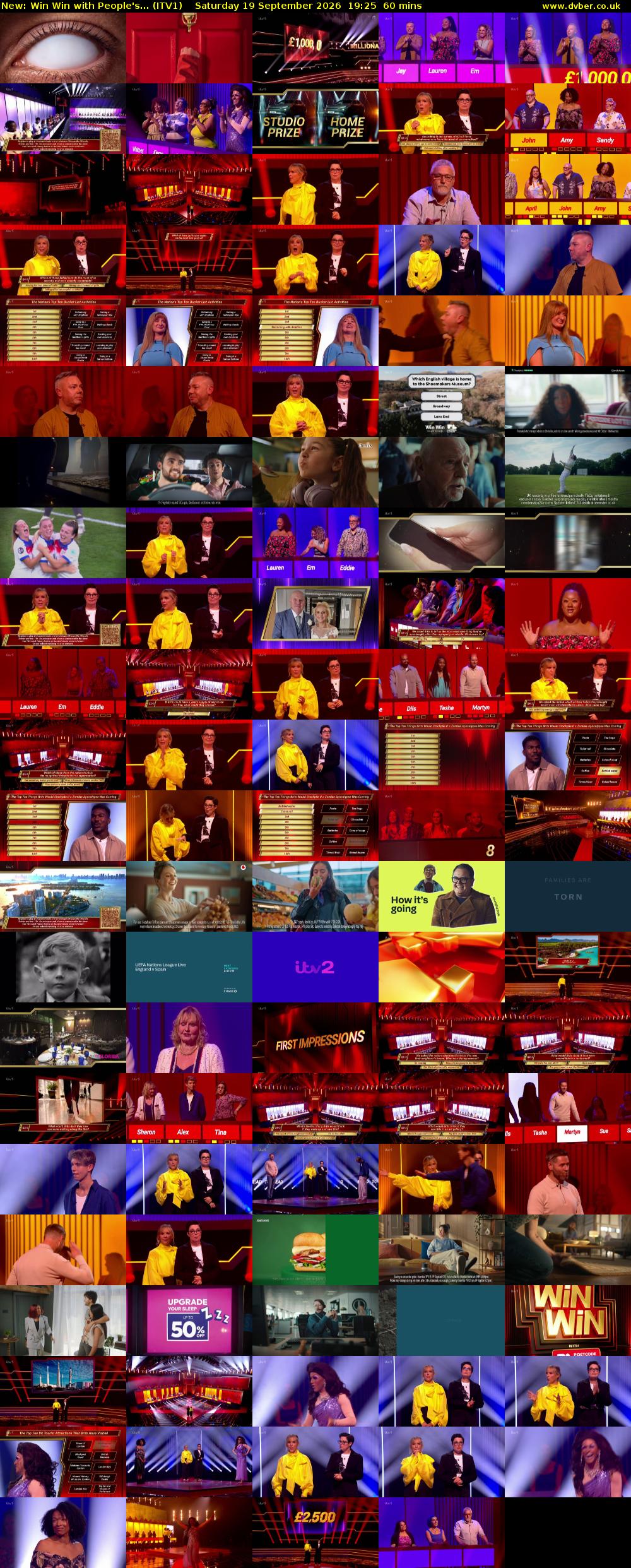 Win Win with People's... (ITV1) Saturday 19 September 2026 19:25 - 20:25