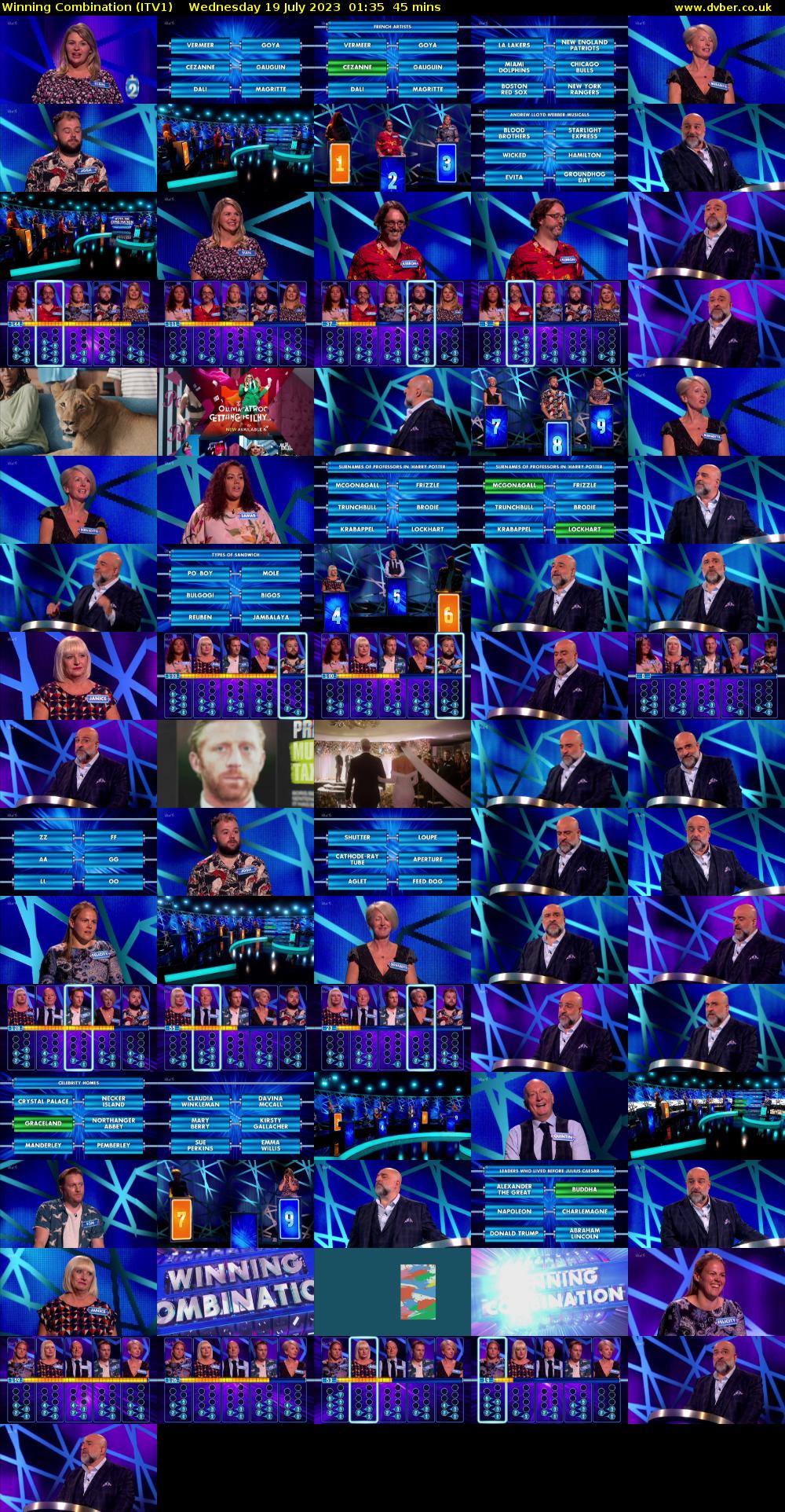 Winning Combination (ITV1) Wednesday 19 July 2023 01:35 - 02:20