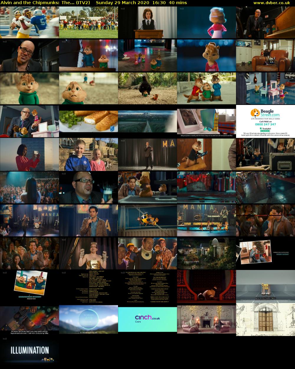 Alvin and the Chipmunks: The... (ITV2) Sunday 29 March 2020 16:30 - 17:10