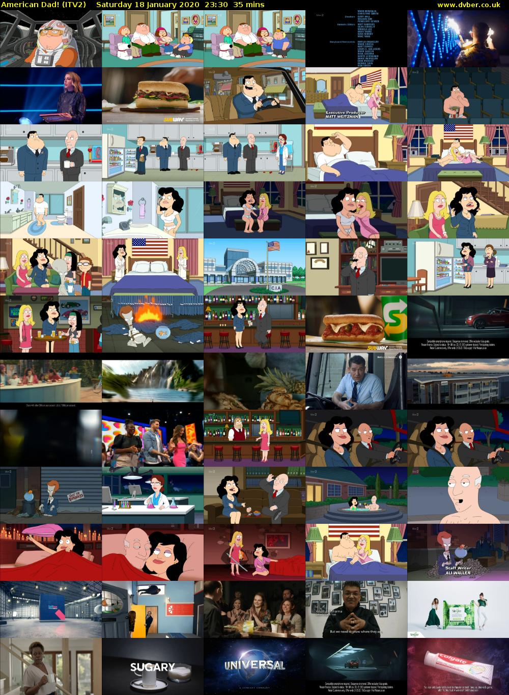 American Dad! (ITV2) Saturday 18 January 2020 23:30 - 00:05