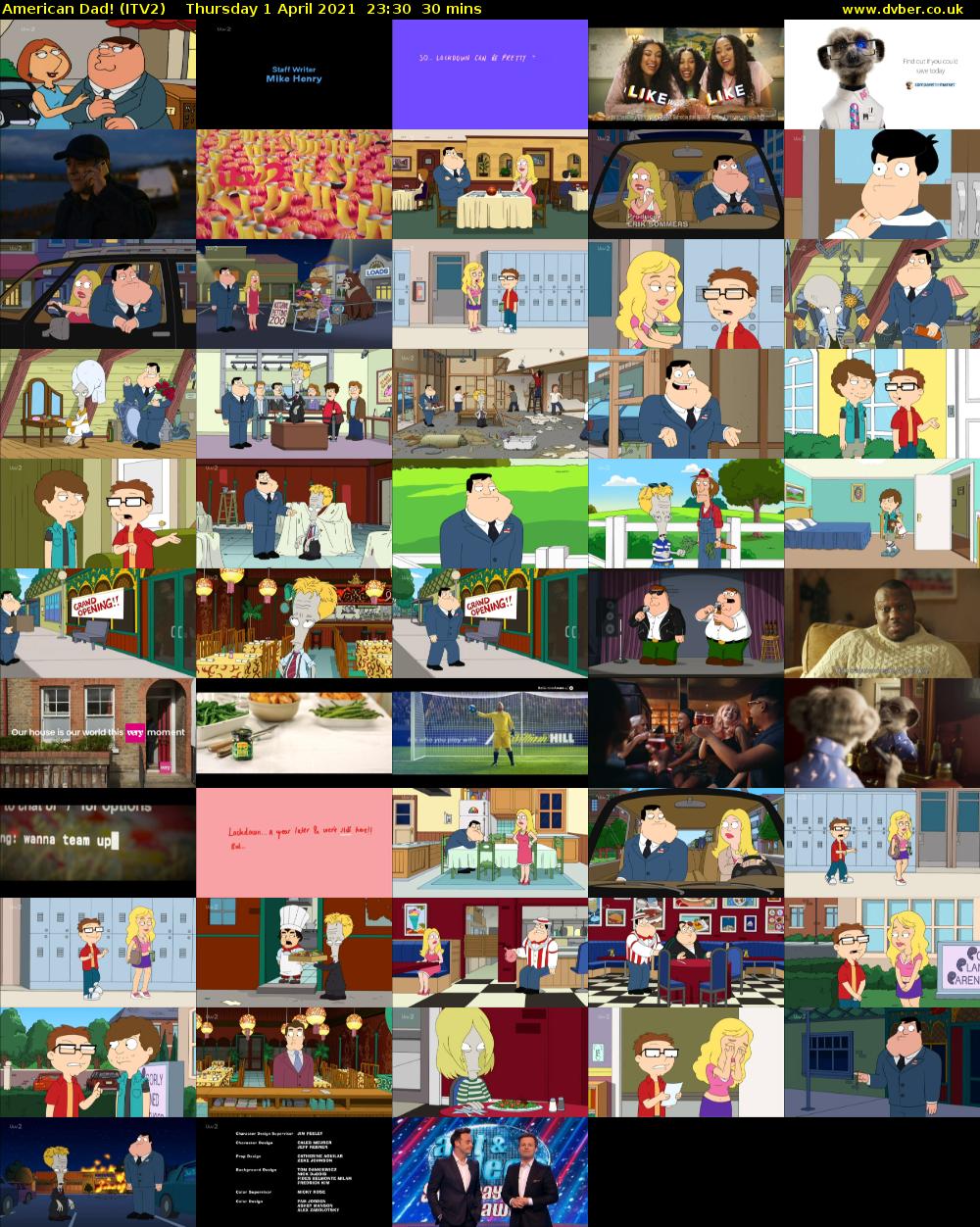 American Dad! (ITV2) Thursday 1 April 2021 23:30 - 00:00