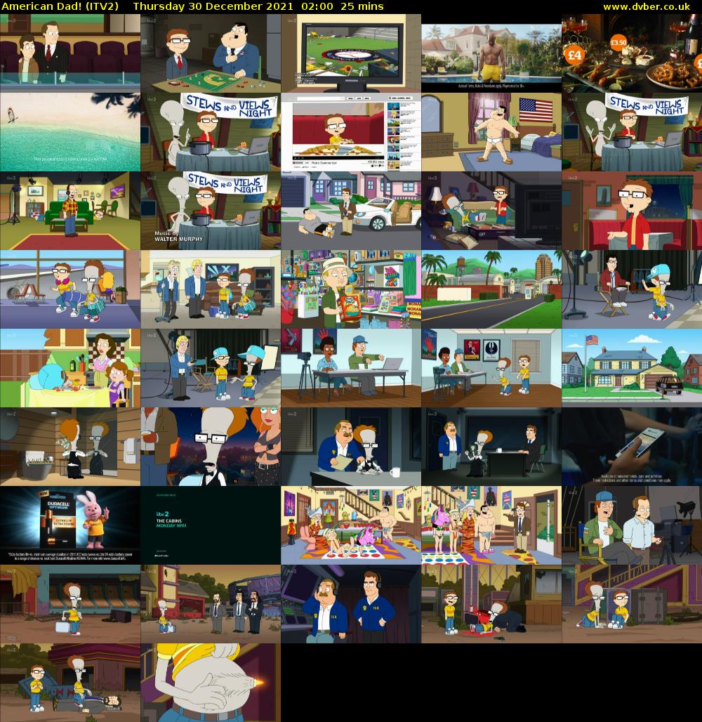 American Dad! (ITV2) Thursday 30 December 2021 02:00 - 02:25