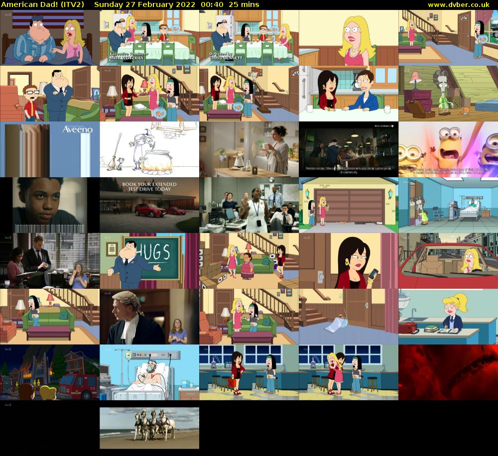 American Dad! (ITV2) Sunday 27 February 2022 00:40 - 01:05