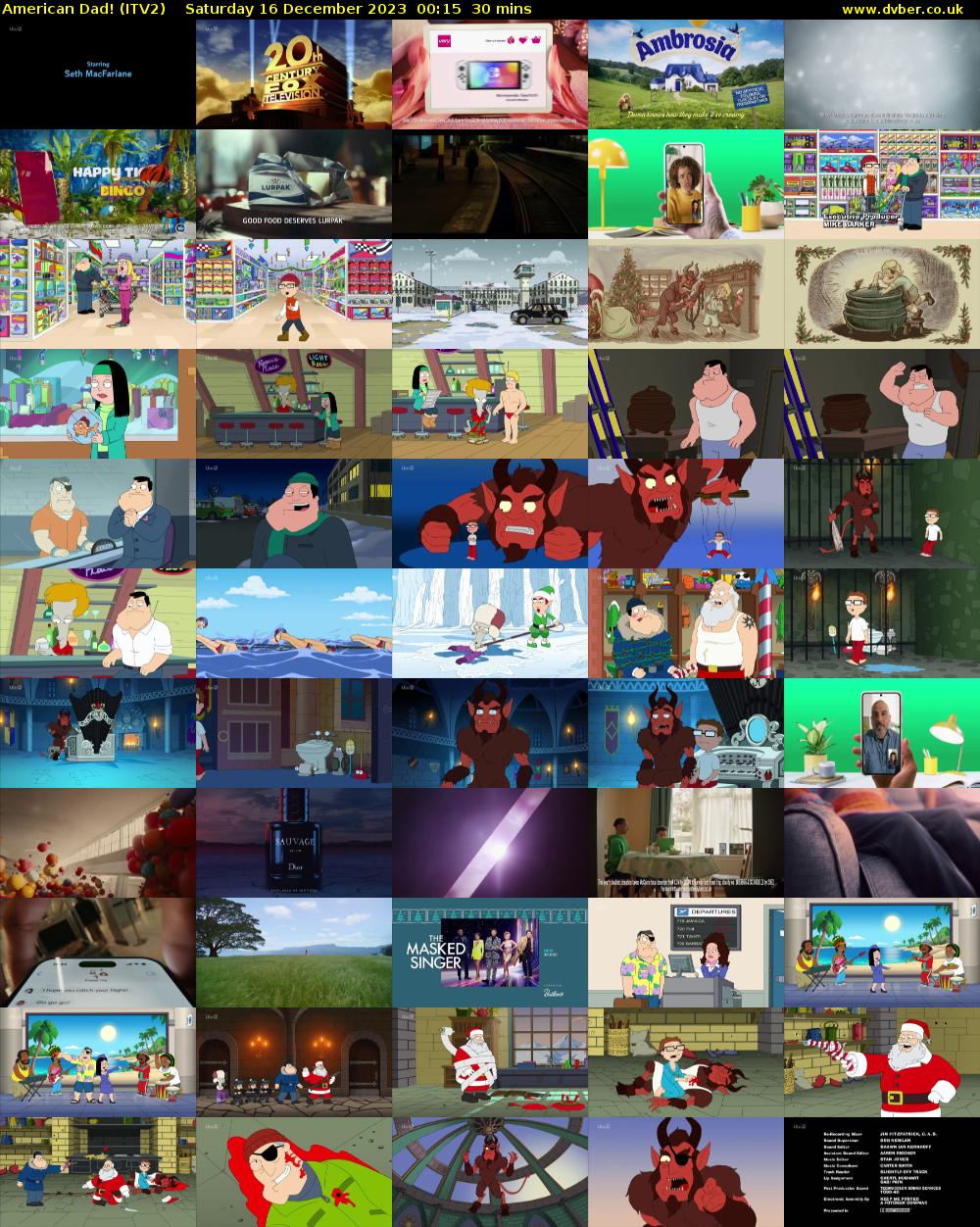 American Dad! (ITV2) Saturday 16 December 2023 00:15 - 00:45