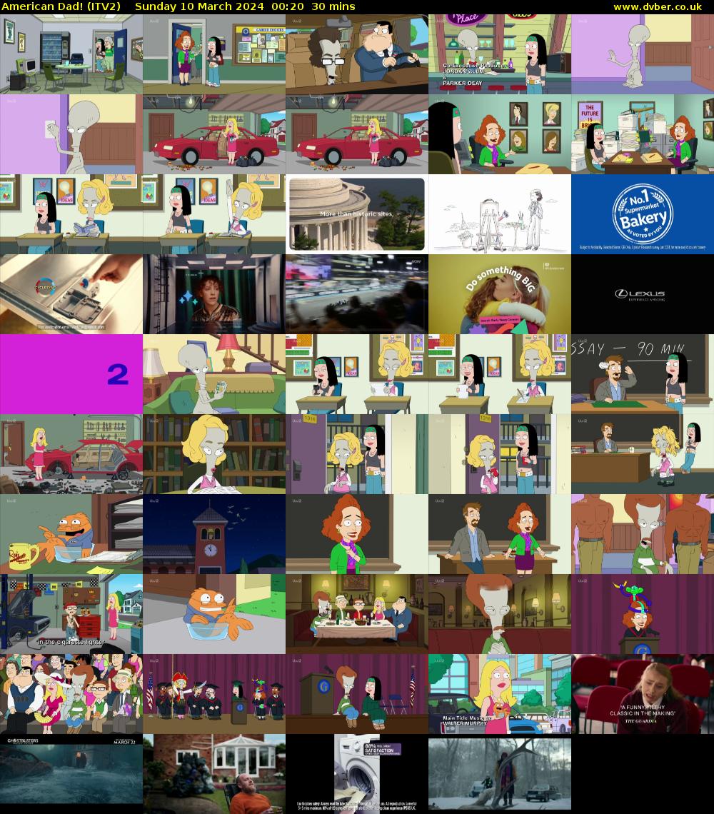 American Dad! (ITV2) Sunday 10 March 2024 00:20 - 00:50