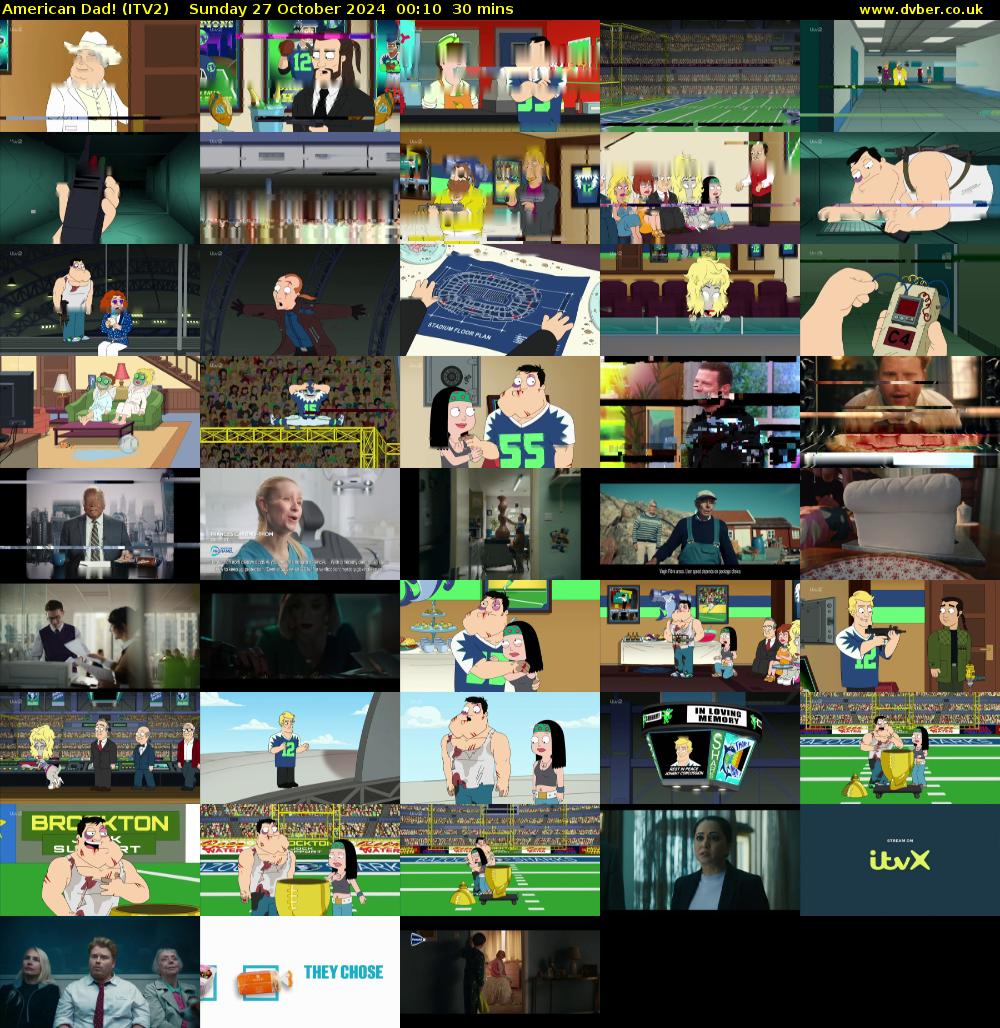 American Dad! (ITV2) Sunday 27 October 2024 00:10 - 00:40