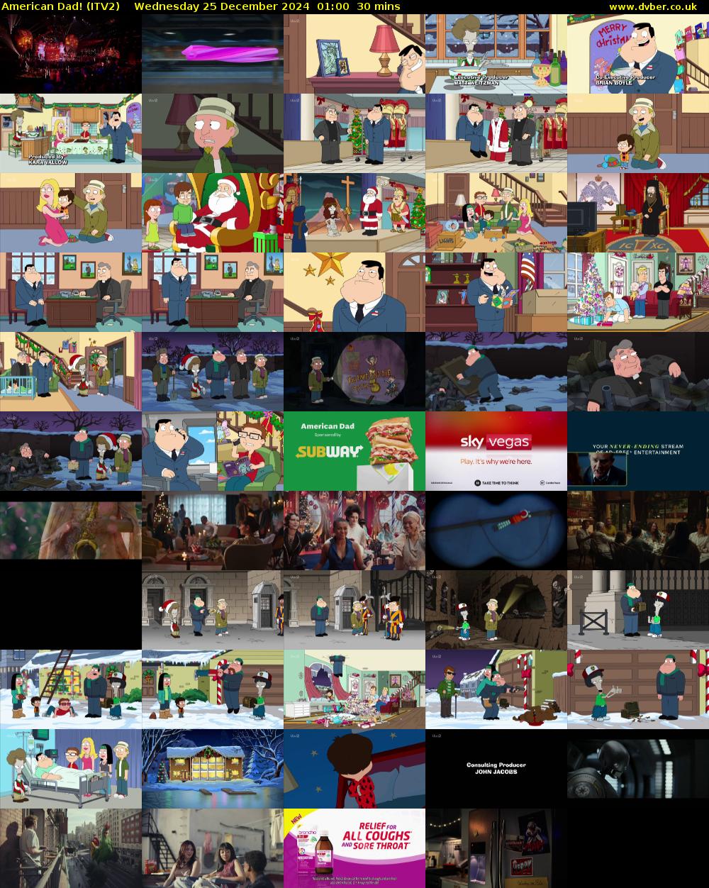 American Dad! (ITV2) Wednesday 25 December 2024 01:00 - 01:30