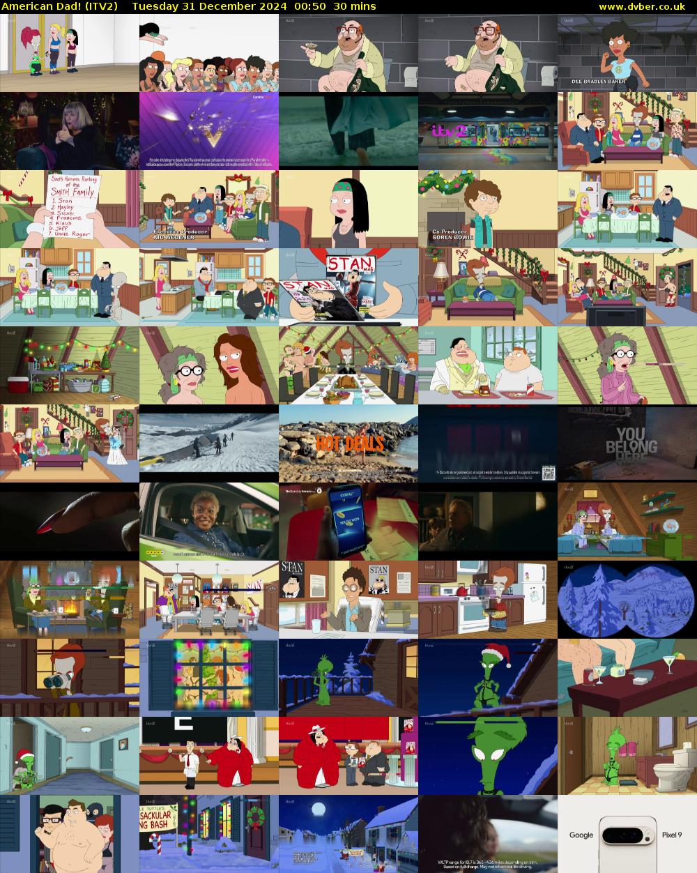American Dad! (ITV2) Tuesday 31 December 2024 00:50 - 01:20