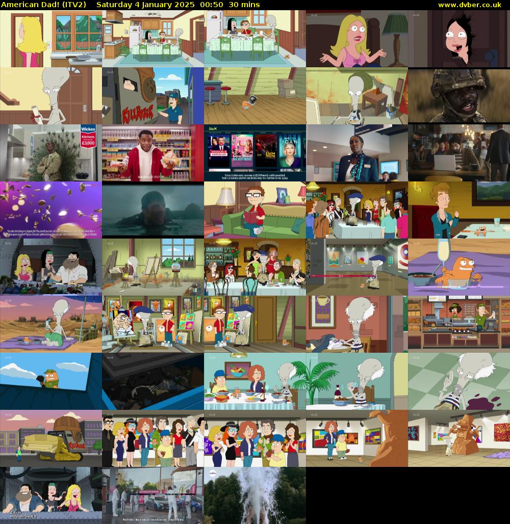 American Dad! (ITV2) Saturday 4 January 2025 00:50 - 01:20
