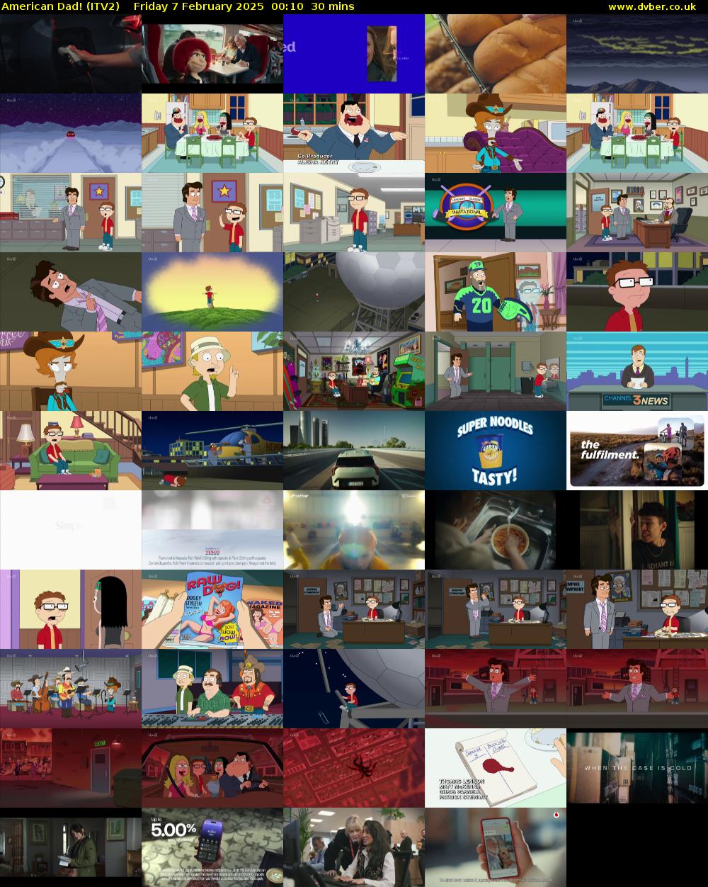 American Dad! (ITV2) Friday 7 February 2025 00:10 - 00:40