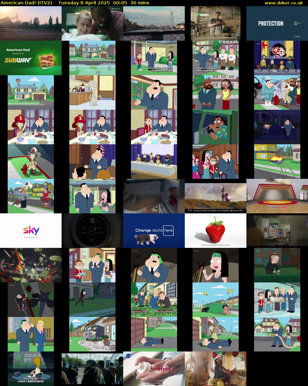 American Dad! (ITV2) Tuesday 8 April 2025 00:05 - 00:35