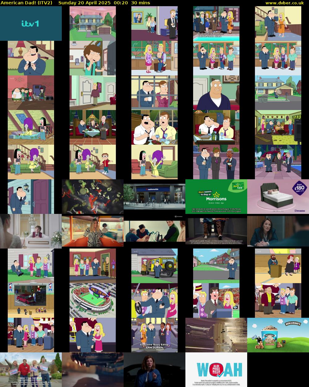 American Dad! (ITV2) Sunday 20 April 2025 00:20 - 00:50