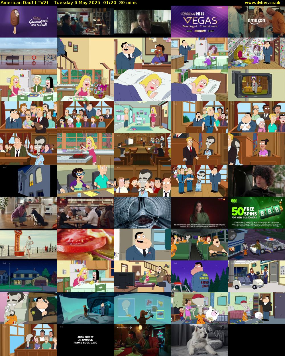 American Dad! (ITV2) Tuesday 6 May 2025 01:20 - 01:50