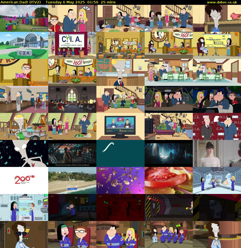 American Dad! (ITV2) Tuesday 6 May 2025 01:50 - 02:15