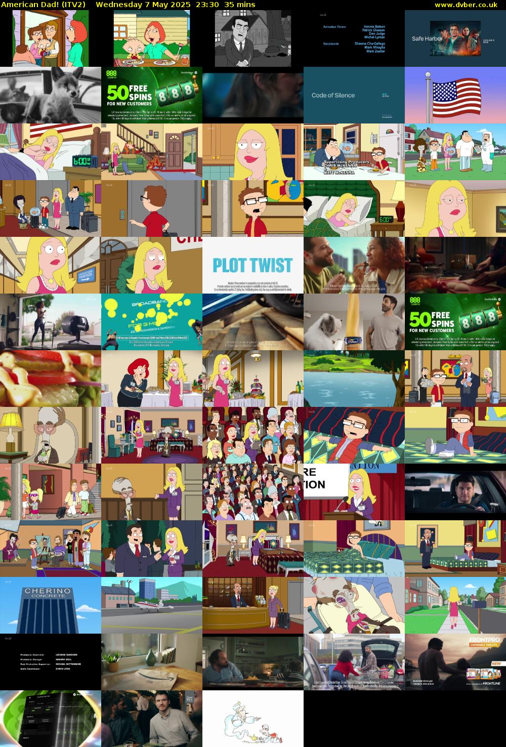 American Dad! (ITV2) Wednesday 7 May 2025 23:30 - 00:05