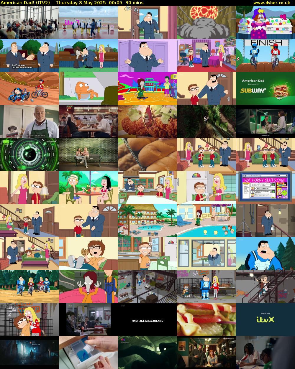 American Dad! (ITV2) Thursday 8 May 2025 00:05 - 00:35