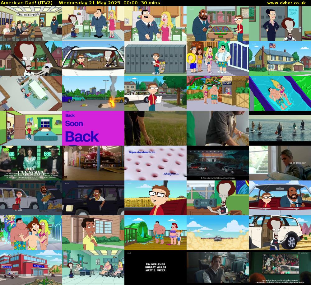 American Dad! (ITV2) Wednesday 21 May 2025 00:00 - 00:30