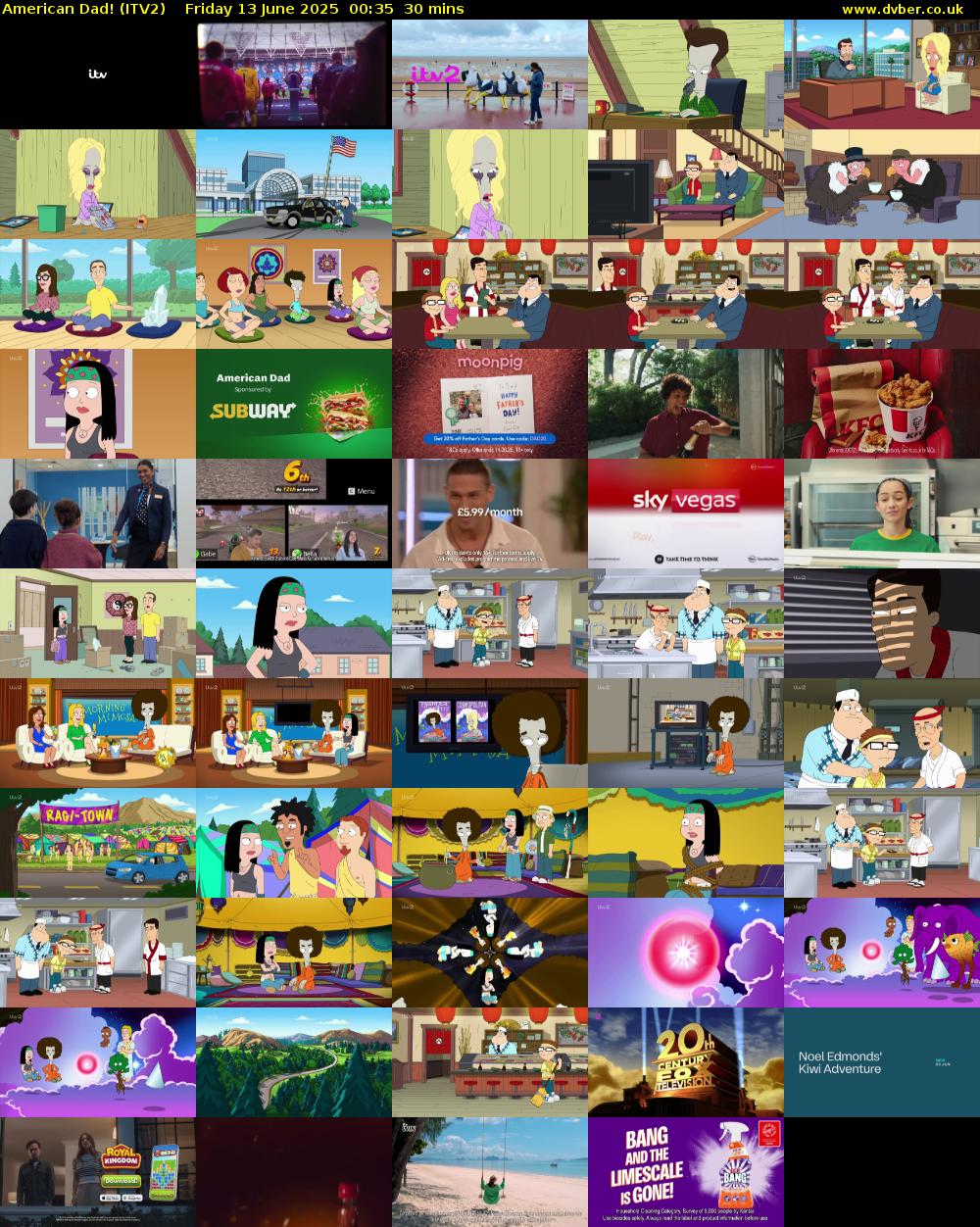 American Dad! (ITV2) Friday 13 June 2025 00:35 - 01:05