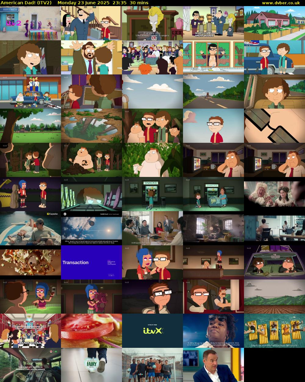 American Dad! (ITV2) Monday 23 June 2025 23:35 - 00:05