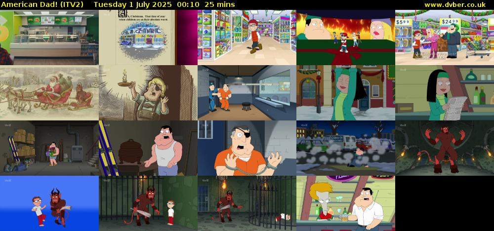 American Dad! (ITV2) Tuesday 1 July 2025 00:10 - 00:35