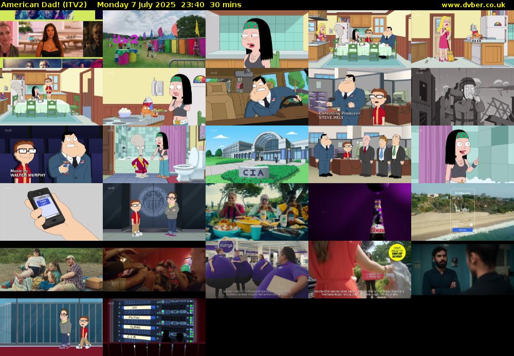 American Dad! (ITV2) Monday 7 July 2025 23:40 - 00:10
