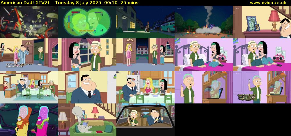 American Dad! (ITV2) Tuesday 8 July 2025 00:10 - 00:35