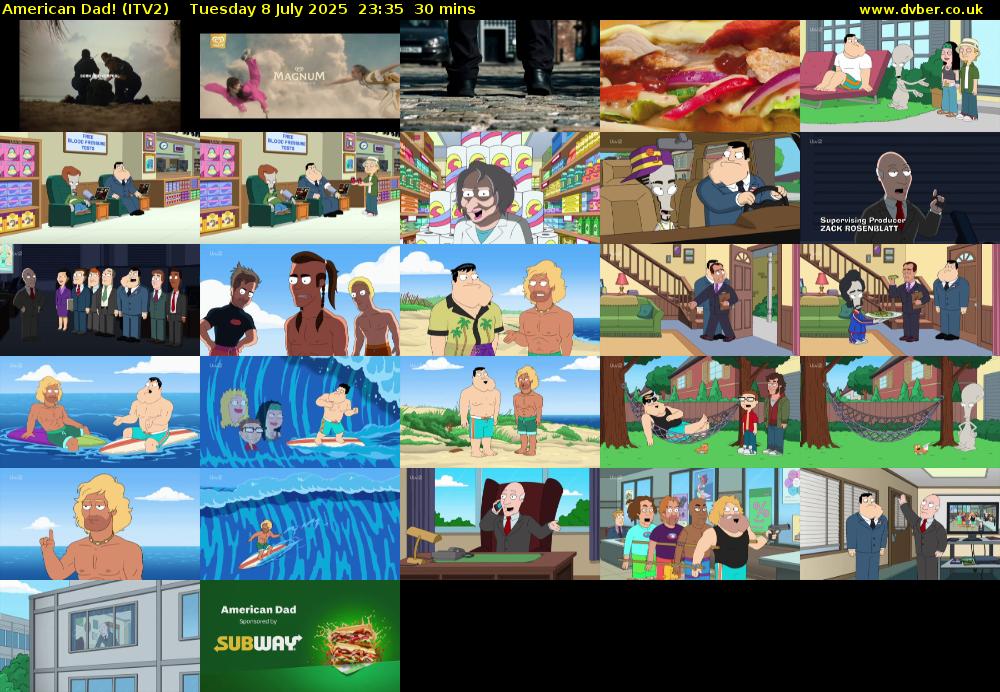 American Dad! (ITV2) Tuesday 8 July 2025 23:35 - 00:05