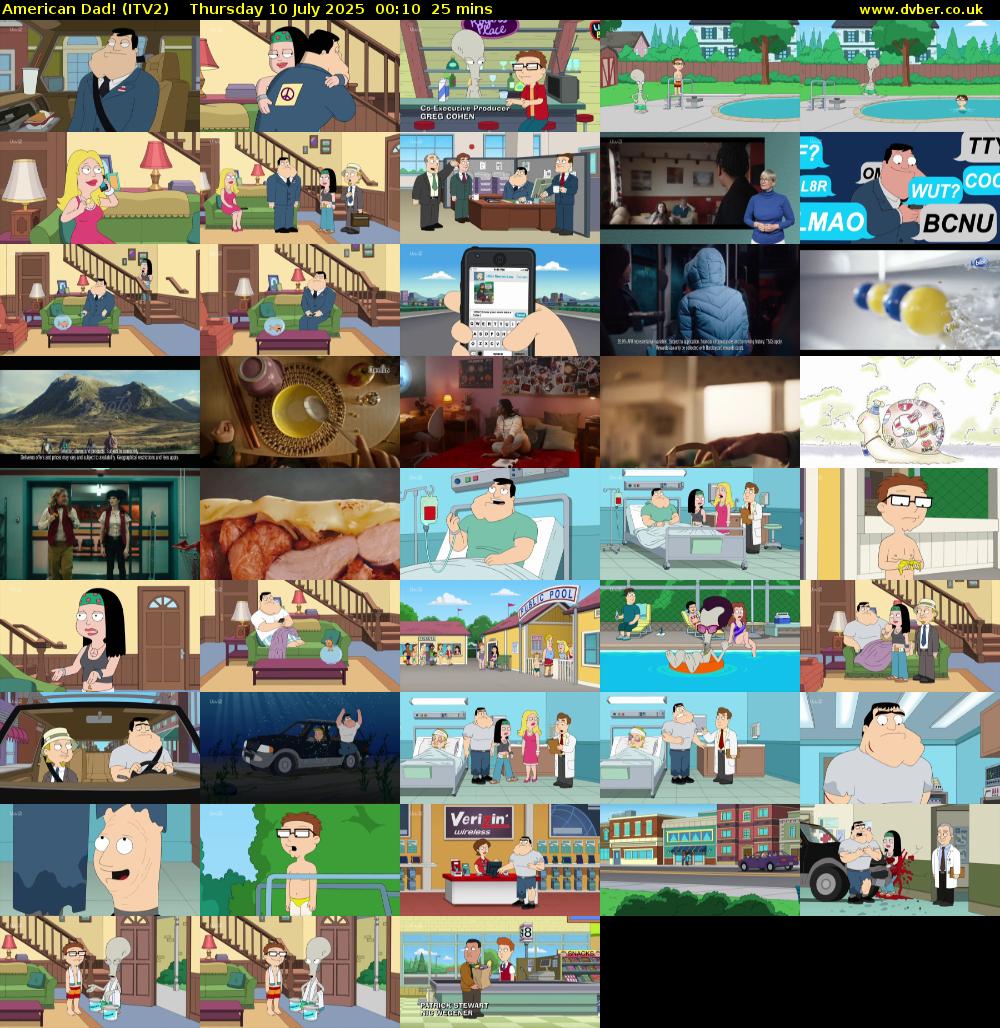 American Dad! (ITV2) Thursday 10 July 2025 00:10 - 00:35