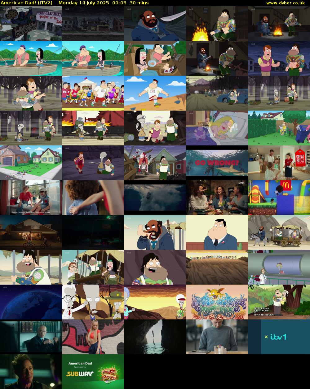 American Dad! (ITV2) Monday 14 July 2025 00:05 - 00:35
