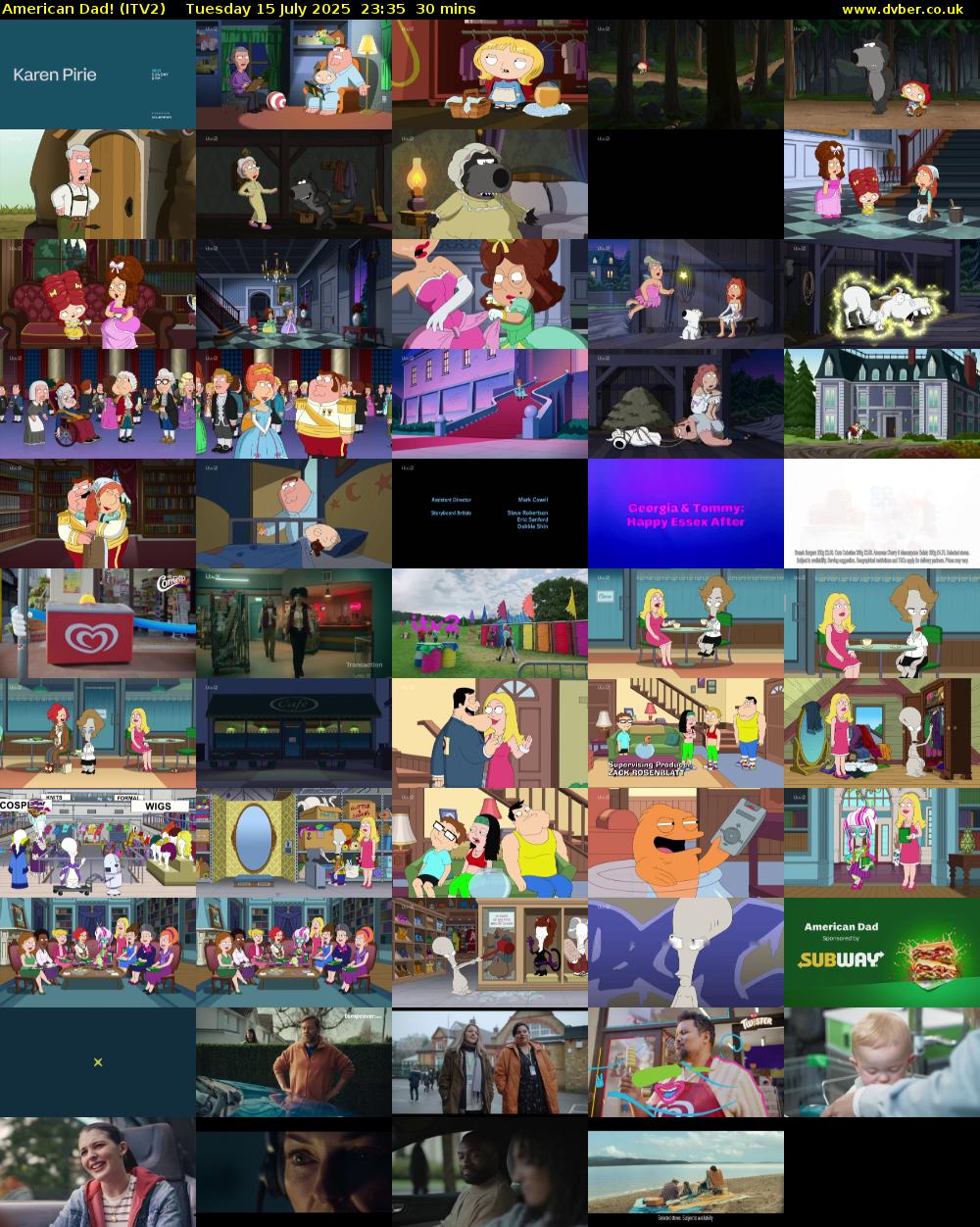 American Dad! (ITV2) Tuesday 15 July 2025 23:35 - 00:05