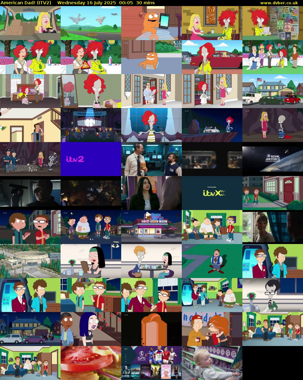 American Dad! (ITV2) Wednesday 16 July 2025 00:05 - 00:35
