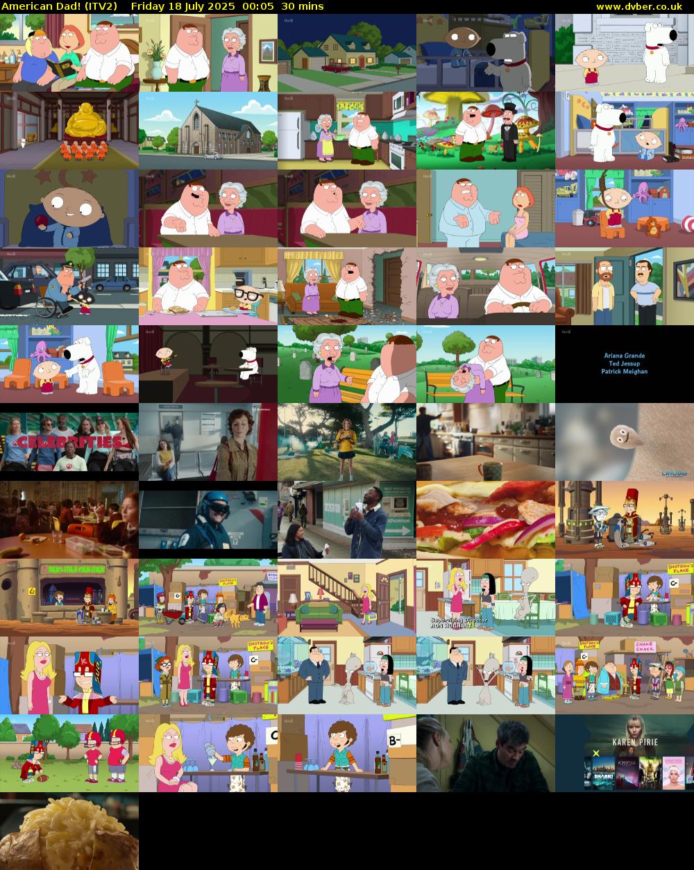 American Dad! (ITV2) Friday 18 July 2025 00:05 - 00:35
